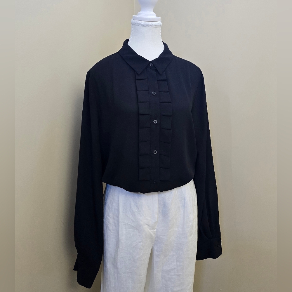 Karl Lagerfeld Ruffle Front Blouse - Picture 5 of 8